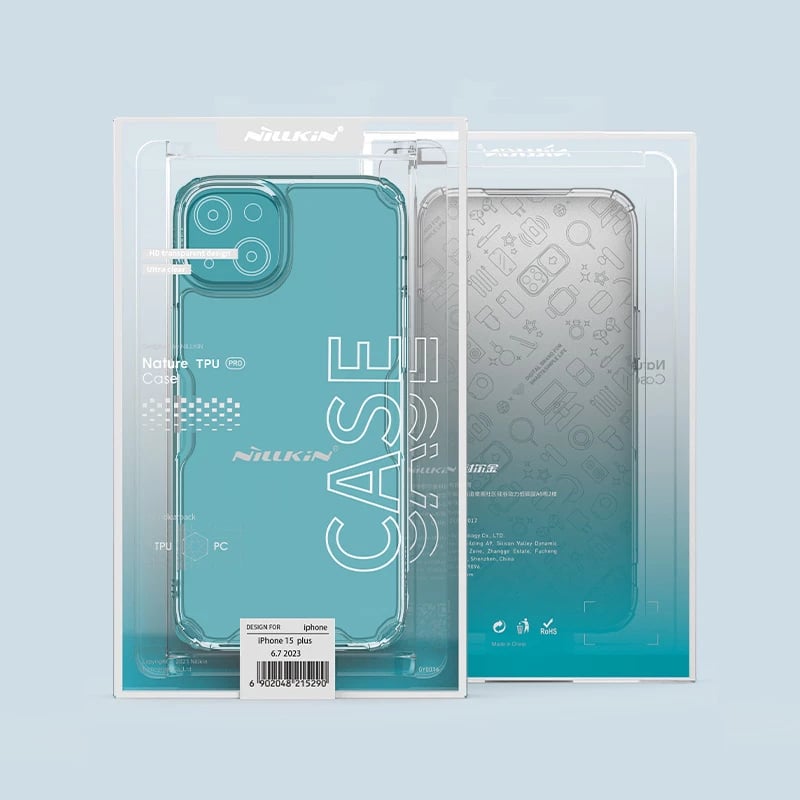 Mbështjellës Nillkin Nature Pro për iPhone 15, Transparent, i bardhë