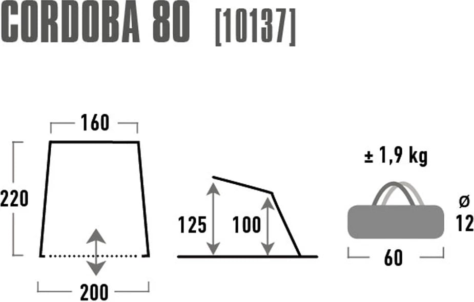 Tendë plazhi High Peak, gri