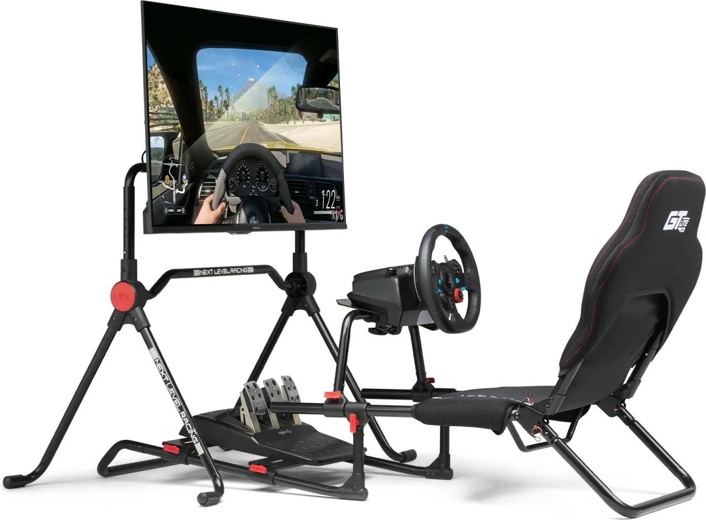 Kokpit gare për fëmijë Next Level Racing GTLite Junior, i palosshëm, i zi