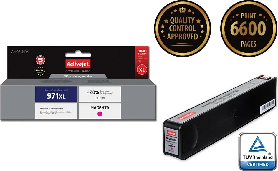 Ngjyrë zëvëndësuese Activejet AH-971MRX për printer HP, vjollcë