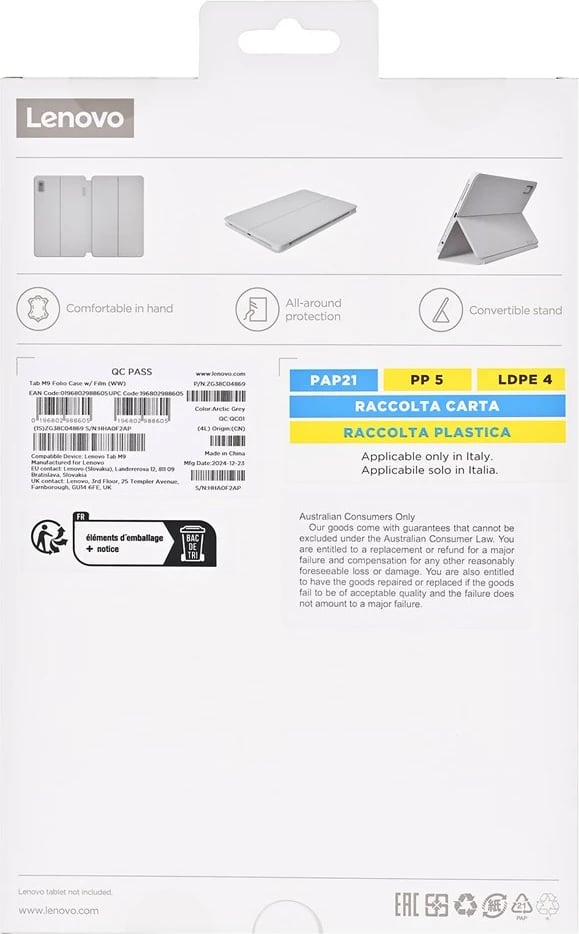 Mbështjellës tablet Lenovo ZG38C04869, folio, 9 inç, Gri Mbështjellës tablet Lenovo ZG38C04869, folio, 9 inç, Gri