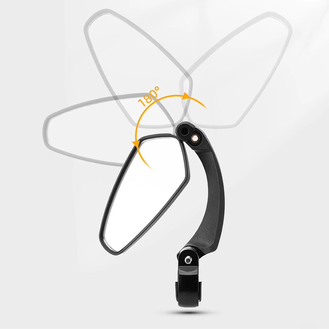 Pasqyrë biçiklete Rockbros 26210001004, për timon të djathtë, plastikë, e zezë