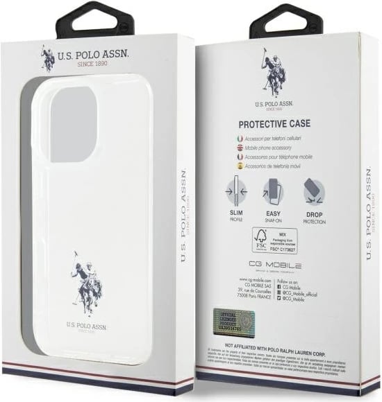 Mbështjellës U.S. Polo Assn. USHCP15XUSMT për iPhone 15 Pro Max 6.7", Transparent