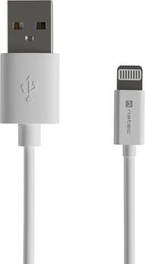 Kabllo Natec Prati USB-A në Lightning, 2m, e bardhë