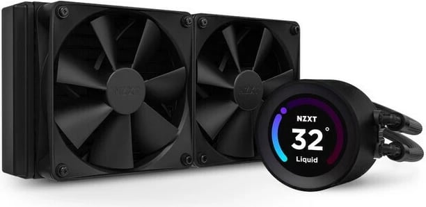 Ftohës me ujë NZXT Kraken Elite 240 LCD, RL-KN24E-B1, 2x12cm, Ekran LCD, i zi