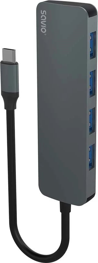 Hub Savio USB-C - 4 x USB-A, AK-54, hiri