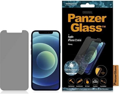 Xham i temperuar PanzerGlass Standard Super+ privatizues antibakterial për iPhone 12 mini