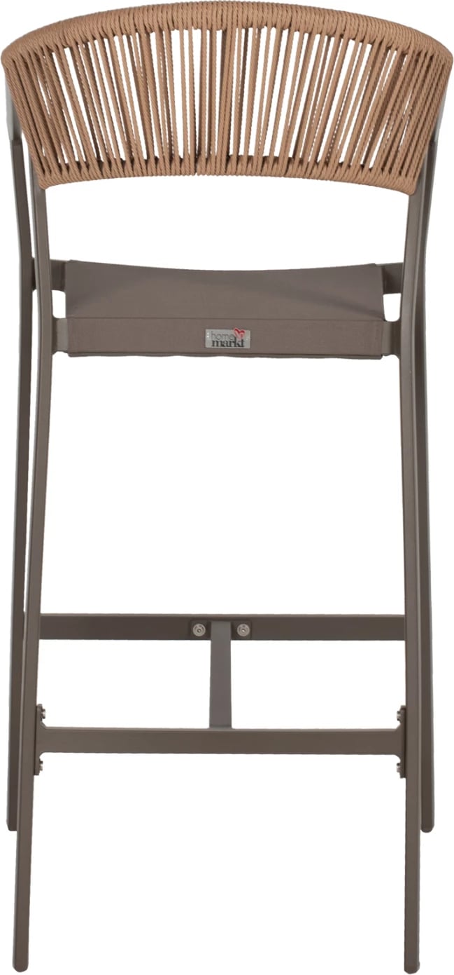 Karrige për bar alumini me krahë, ngjyrë shampanje, tekstilene PE rattan, 56x58x105Hcm, FH5892.23