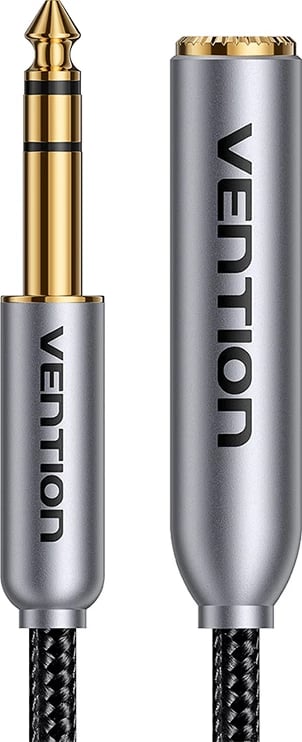 Kabllo audio Vention BCXHF, 1m, 6.35mm mashkull në femër, e zezë