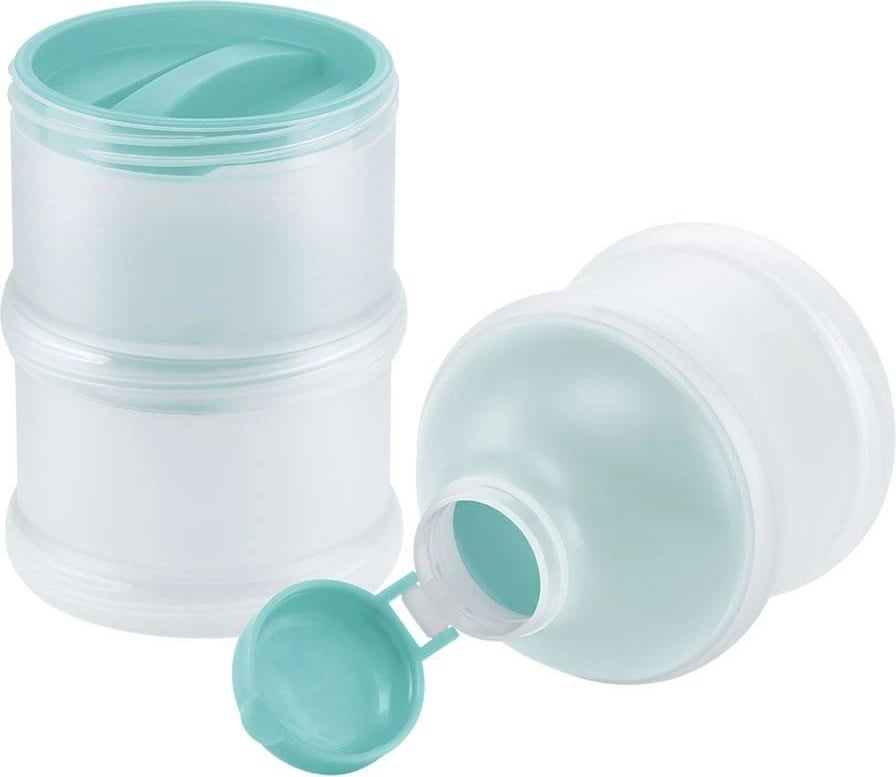 Shpërndarës pluhur qumështi, NUK, set 3 enë, pa BPA, grykë me filetë, ngjyrë mint