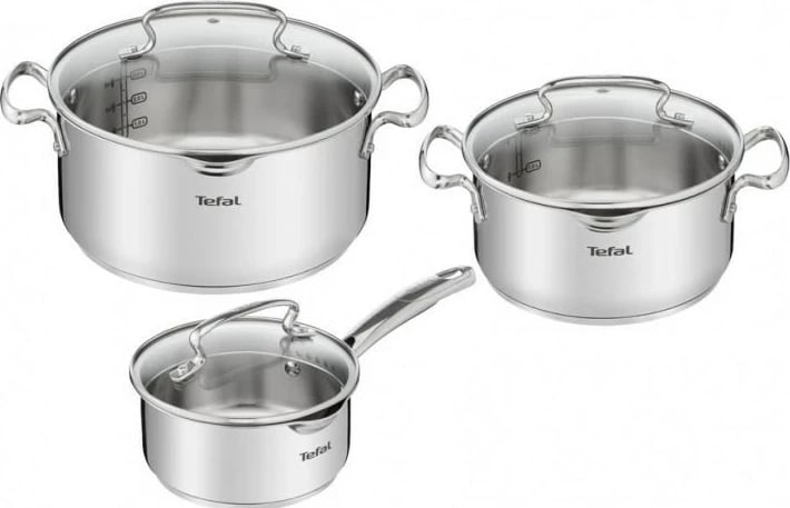 Set tiganësh Tefal Duetto+ G719S674, 6 copë, Inox