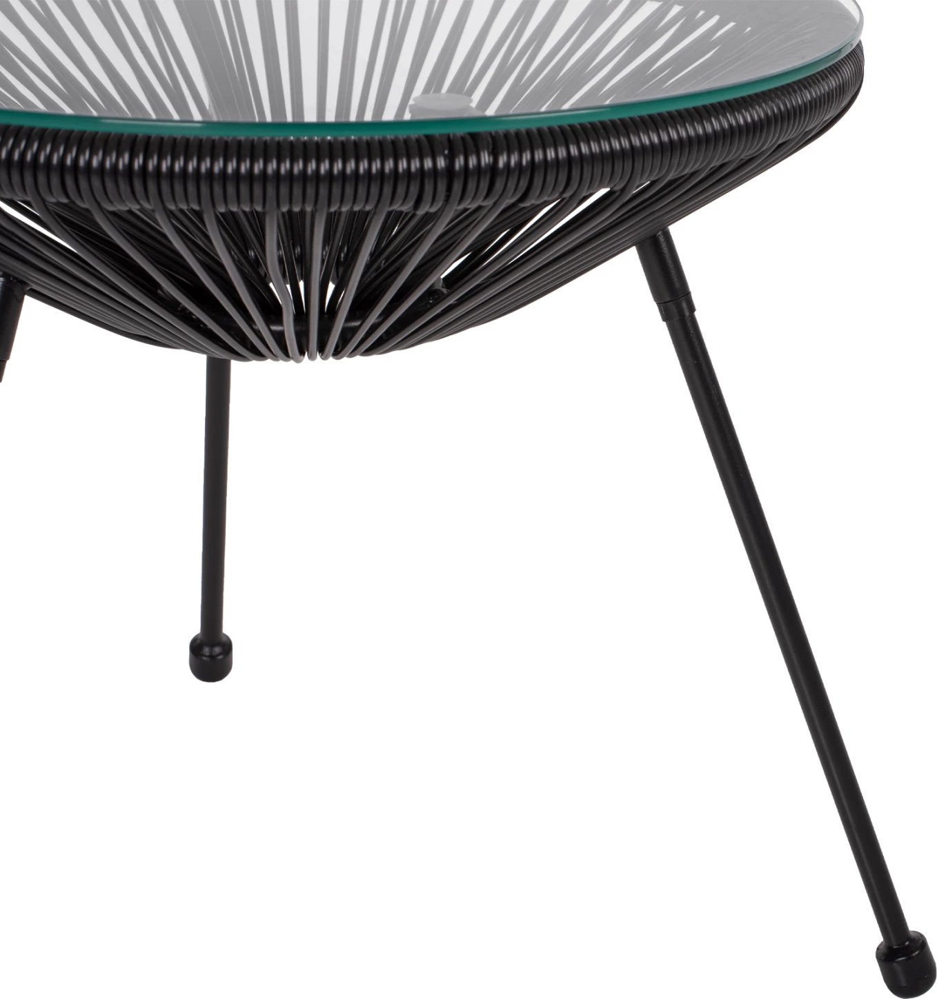 Tavolinë anësore profesionale Allegra, metal i zi dhe ratan i zi, FH5874.01, D47x45Hcm Tavolinë anësore profesionale Allegra, metal i zi dhe ratan i zi, FH5874.01, D47x45Hcm