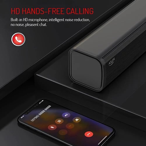 Altoparlant me orë zgjimi, Adler AD 1191, Bluetooth 5.0, stereo 2x5W, SD/USB/AUX, bateri 1200 mAh, i zi