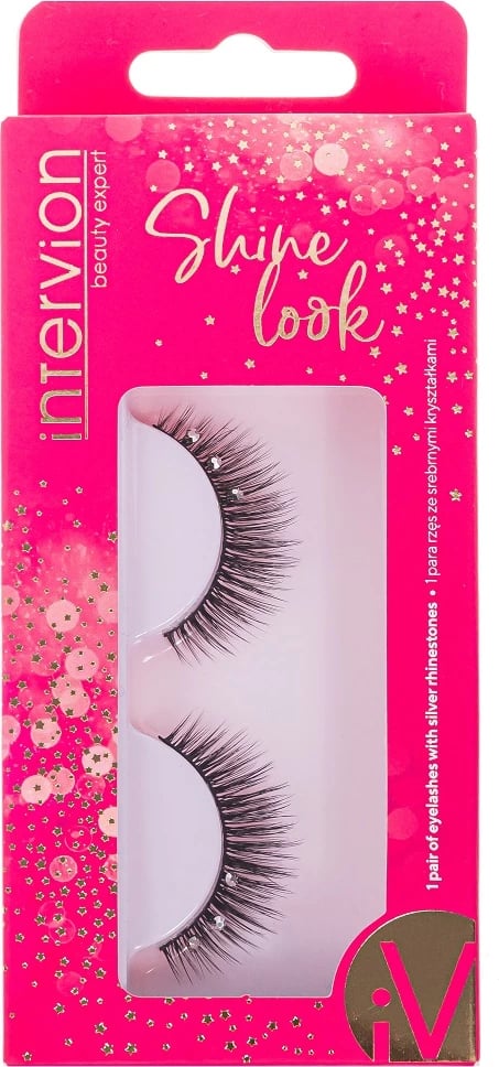 Qerpikë artificial Inter Vion Shine Look me gurë të argjendtë për femra zi/argjend