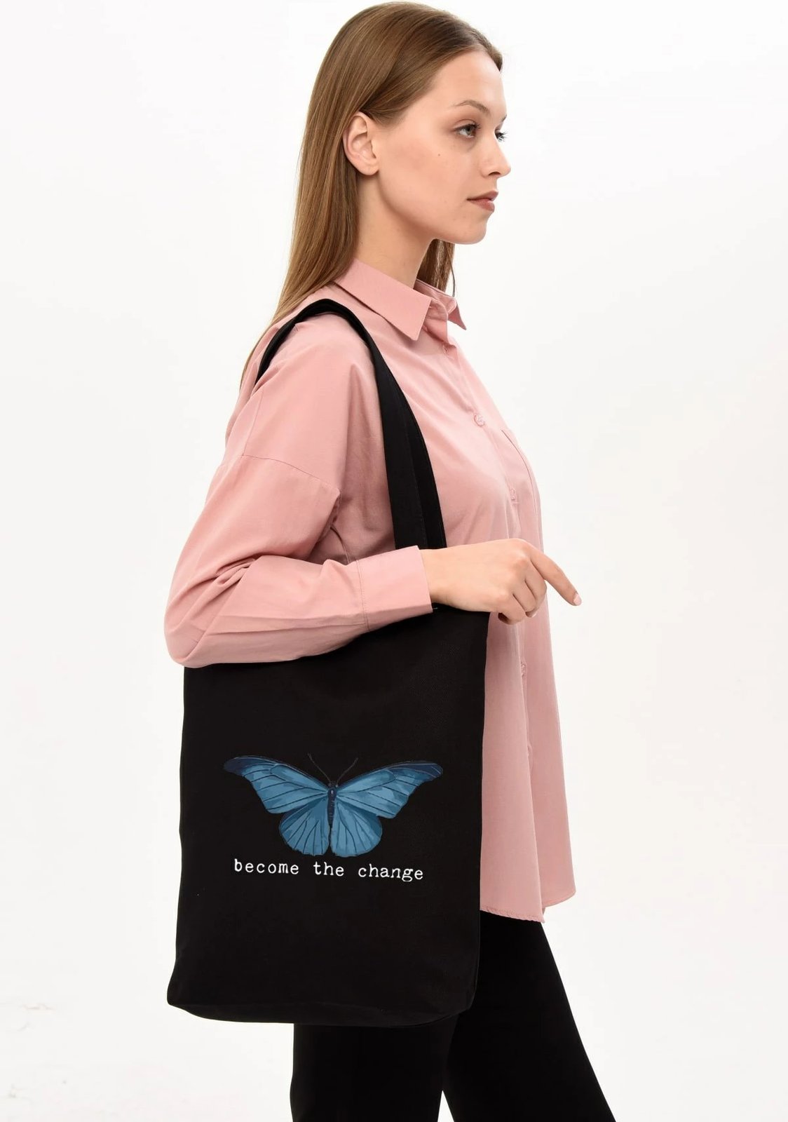 Qese tote Zoozie, 1440, ngjyrë e zezë, flutur blu