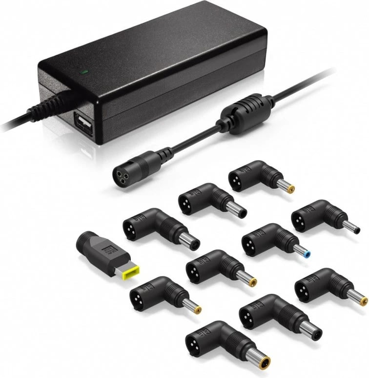 Kasë furnizimi universal për laptop YENKEE YAU 90112, 90W, 11 konektorë, e zezë, set