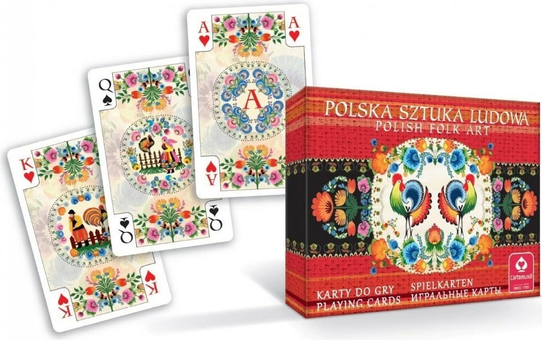 Letra loje Cartamundi Polish Folk Art, 2x55 copë, shumëngjyrëshe, set