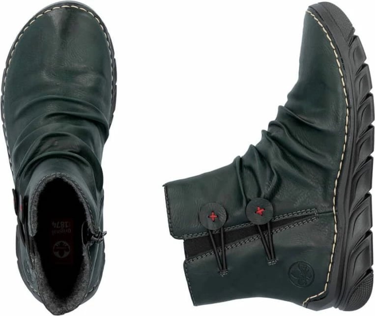 Çizme për femra Rieker, të gjelbra