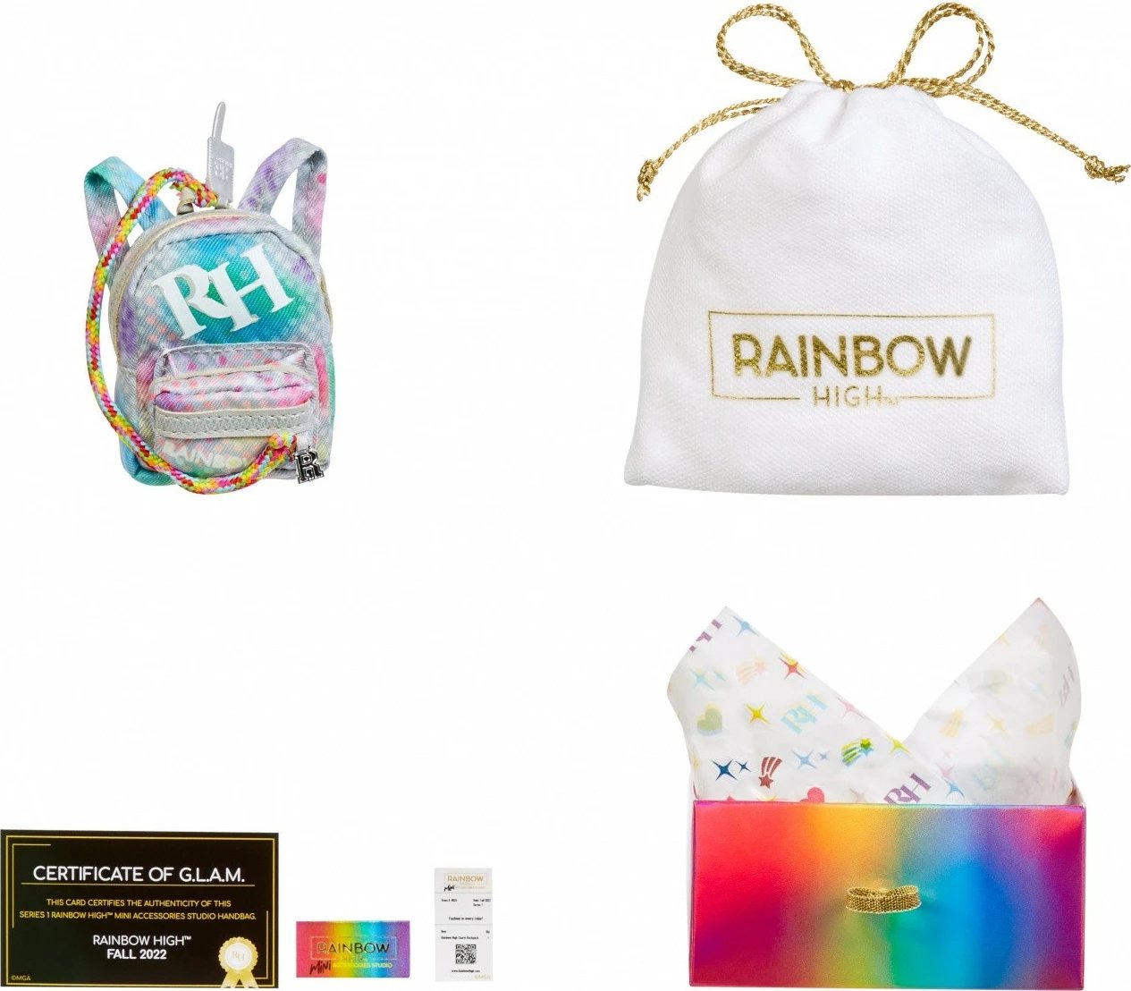 Set çanta aksesorësh Rainbow High Accessories Studio Series 1, për kukulla, Mix