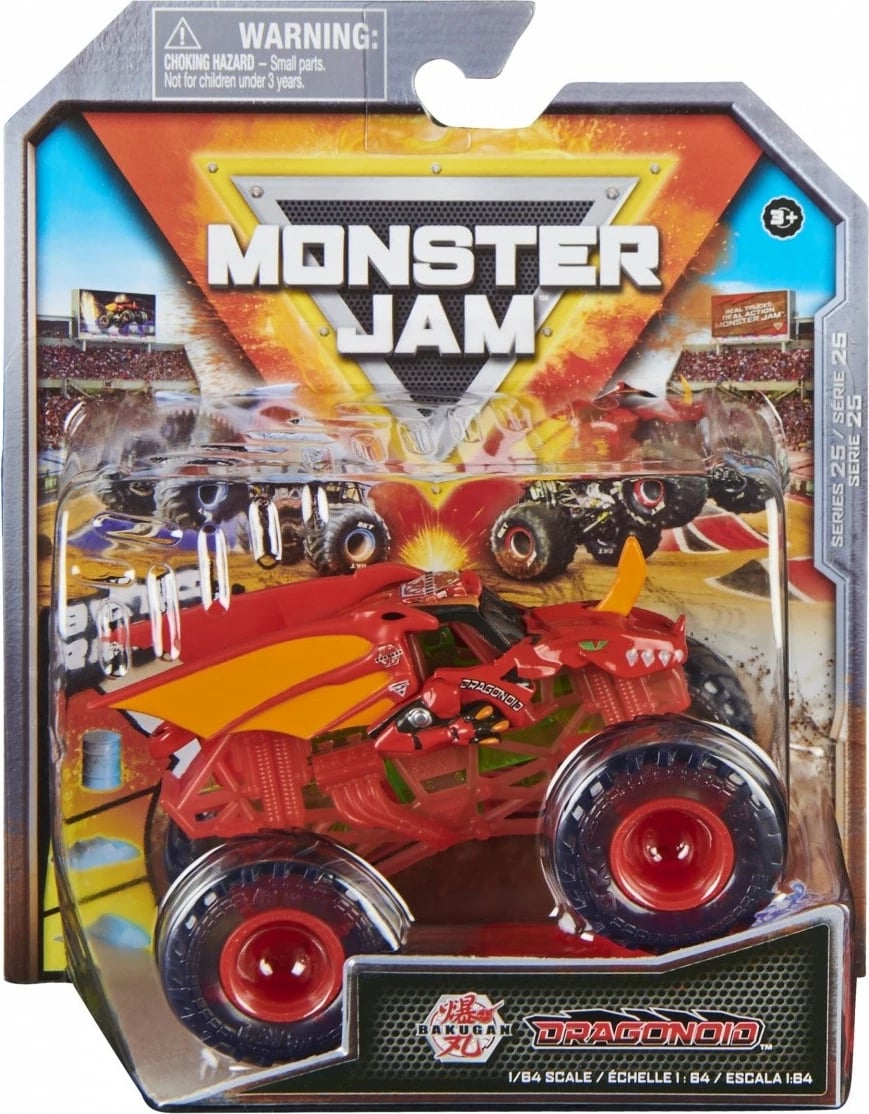 Lodër veturë Monster Jam Spin Master 1:64, metal dhe plastikë, ngjyra të përziera, 1 copë