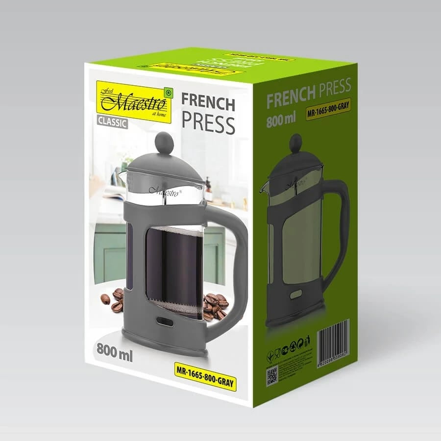 French press Maestro MR-1665, 800 ml, Gri