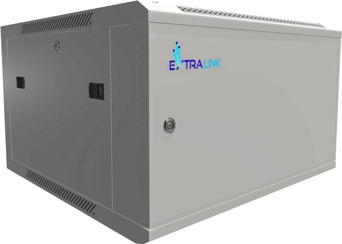 Kasë muri Extralink EX.13001, 6U, 600x600 mm, metalike, Gri