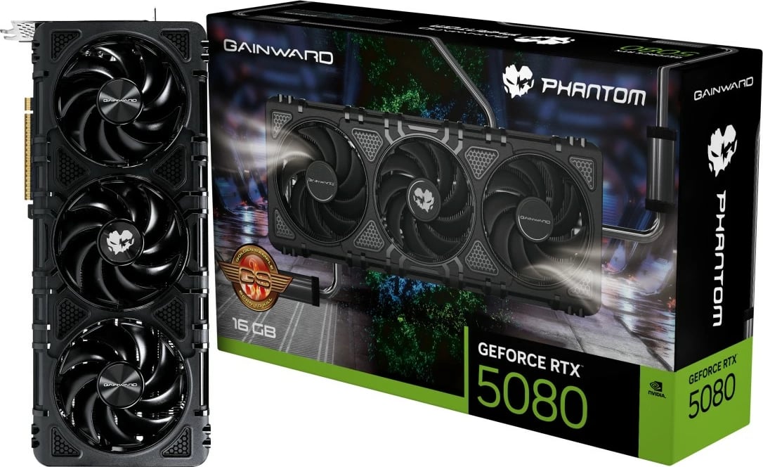 Kartelë grafike Gainward GeForce RTX 5080 Phantom GS, 16GB GDDR7, PCI Express 5.0, e zezë