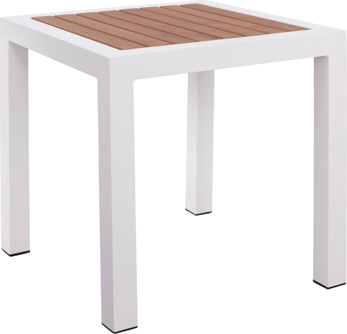 Tavolinë alumini FH5403.01 e bardhë me sipërfaqe Polywood 45Χ45Χ45,5