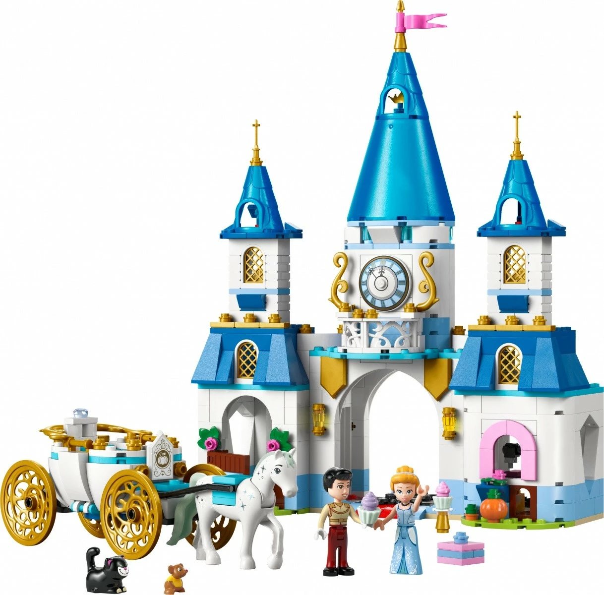 Set ndërtimi LEGO Disney Princess 43275, Kështjella dhe Karroca e Hirushes, 596 pjesë