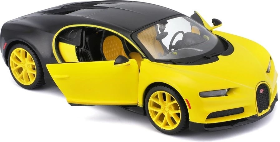 Model veture Maisto Bugatti Chiron 1:24, e verdhë e zezë