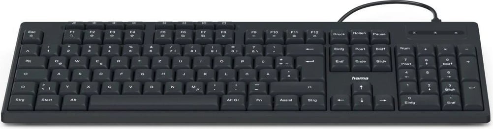 Tastierë Hama CK-200 me kabllo, USB-A/USB-C, e zezë
