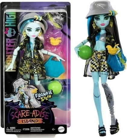 Kukull Monster High Scare-adise Island Frankie Stein, MATTEL, Shumëngjyrëshe