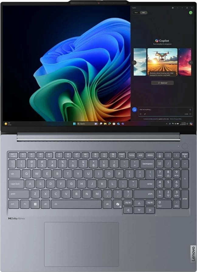 Laptop Lenovo ThinkBook 16 G7 QOY, 16", Qualcomm Snapdragon, 32 GB RAM, 512 GB SSD, Gri