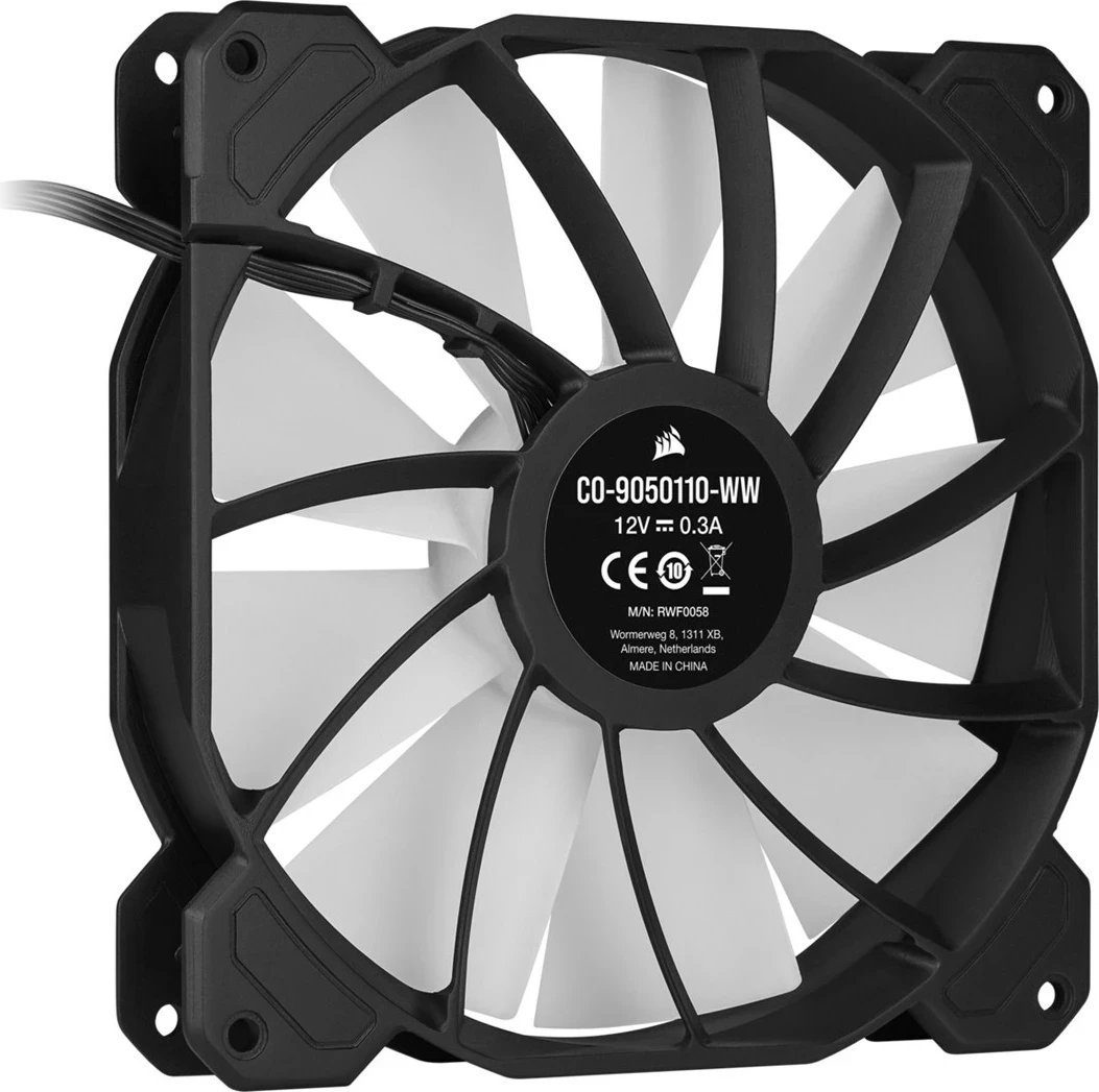 Ventilator për kasë Corsair SP140 RGB ELITE, 14 cm, i zi