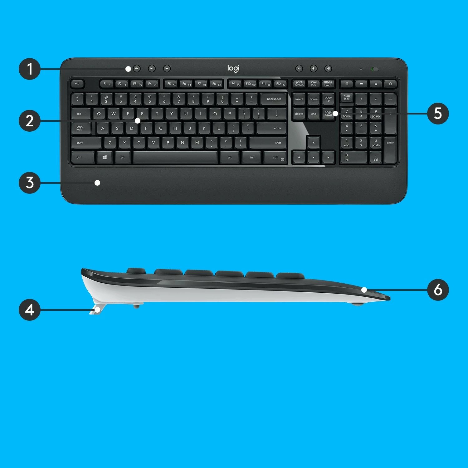 Komplet maus dhe tastierë Logitech MK540 Advanced, Wireless, USB, Membranë, QWERTY, Zi, Bardhë