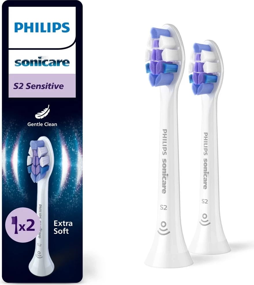 Koka zëvendësuese për furçë dhëmbësh Philips HX6052/87, Sensitive, 2 copë, Bardhë