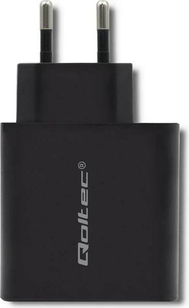 Karikues rrjeti Qoltec 51717, 45W, USB Type-C PD & USB, i zi