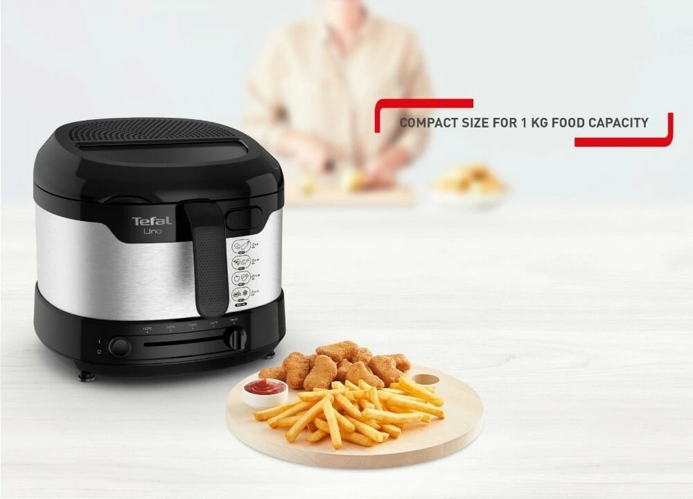 Friterë Tefal Uno M FF215D30, 1.8L, 1600W, inoks/zi