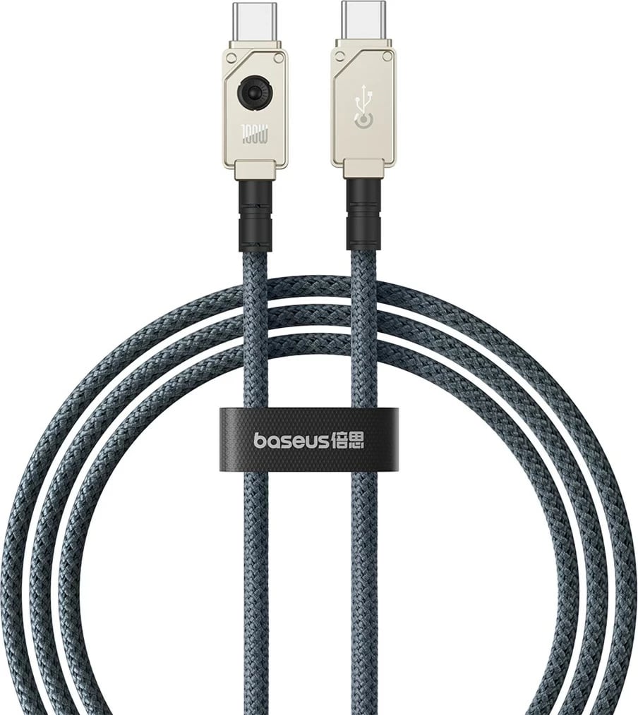 Kabllo USB C në USB C Baseus, 1 m, 100 W, Bardhë