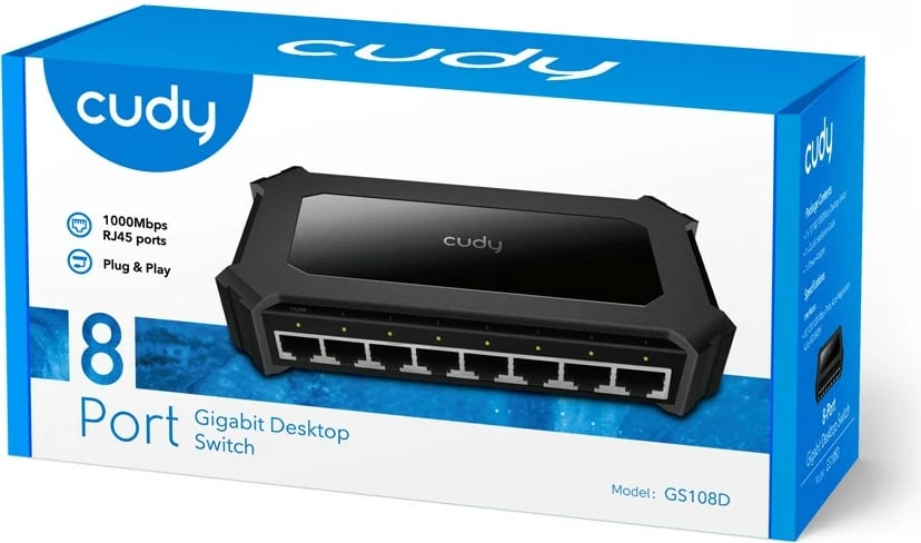 Switch Cudy GS108D, Gigabit Ethernet, 8 porte