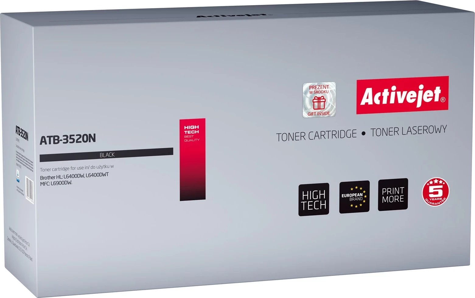 Toner zëvendësues Activejet ATB-3520N për printer Brother, i zi