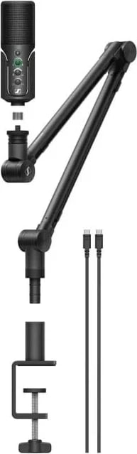 Mikrofon kondensator Sennheiser Profile Streaming Set, me krah të rregullueshëm, USB-C, i zi