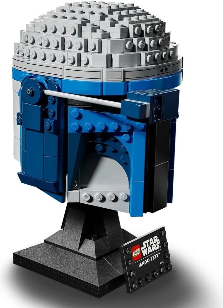 Set LEGO Star Wars Helmet Jango Fett 75408, 816 pjesë, për të rritur, blu/gri