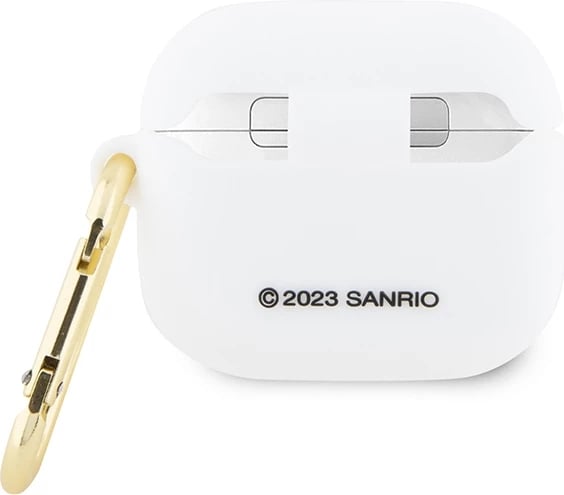 Mbështjellës Hello Kitty për AirPods 3, silikon 3D, i bardhë, me unazë