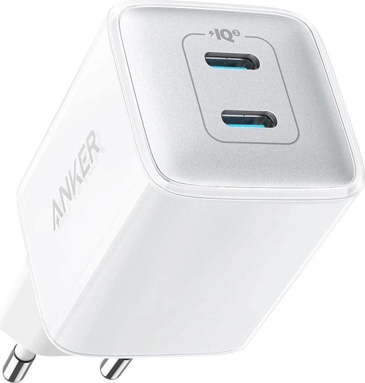 Mbushës Anker 521 Nano Pro 40W, me dy porta USB-C, në ngjyrë të bardhë