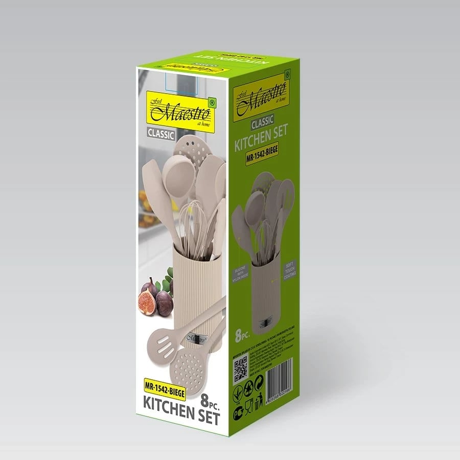 Set veglash kuzhine Maestro MR-1542-BIEGE, 8 pjesë, silikon, bezhë