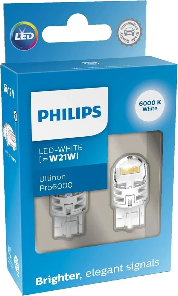 Llamba sinjalizimi Philips Ultinon Pro6000, LED, e bardhë e ftohtë, set 2 copë