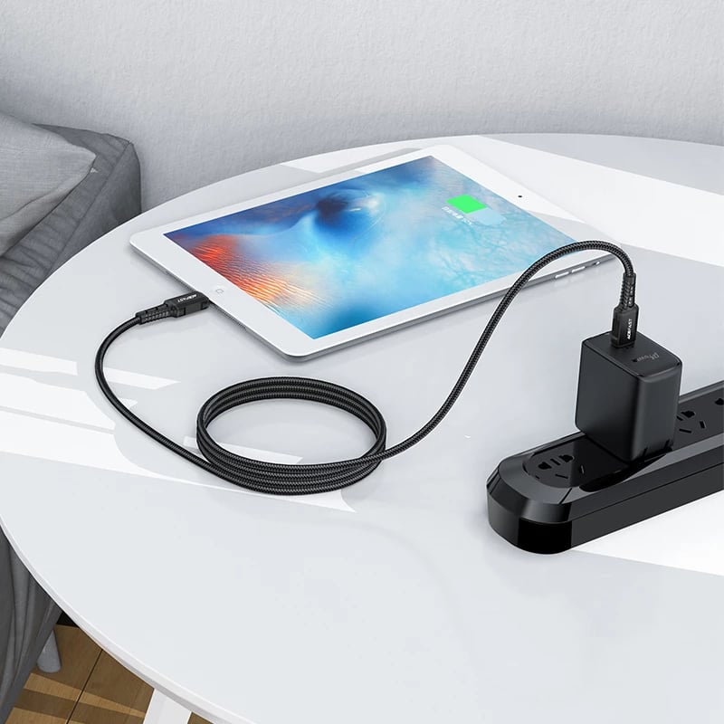 Kabllo Acefast C4-01, USB-C në Lightning, 1.8m, 30W, e zezë