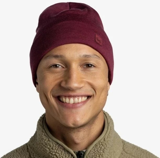 Kapelë Buff Midweight Merino Wool, e kuqe, për të rritur, unisex