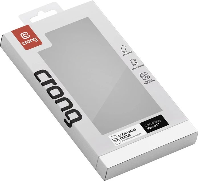 Mbështjellës CRONG Clear MAG Cover CRGCLRMIP1763TRS për iPhone 17, me magnet MagSafe, transparent